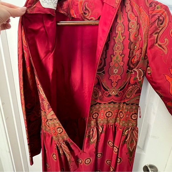Jerry Silverman by Saulino Rare Vintage 70’ women Red Paisley Dress size Medium - Picture 8 of 12